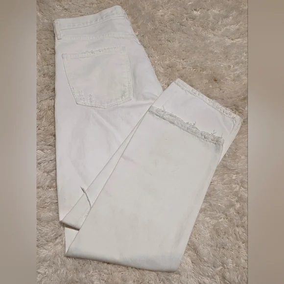 AGOLDE LOS ANGELES Premium Highrise Loose Fit White Distressed Jeans Sz. 28X29 - Picture 7 of 8